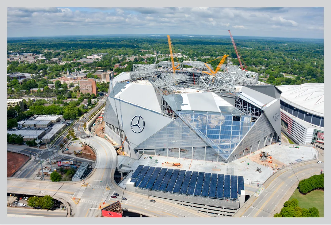 mercedes benz stadium under construction